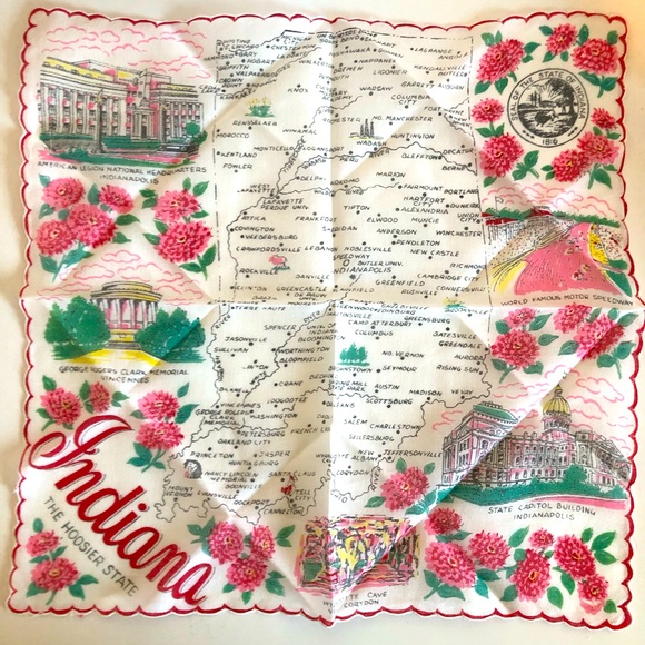 Vintage Ranshaw 1960’s Indiana Hankie - Picture 1 of 8